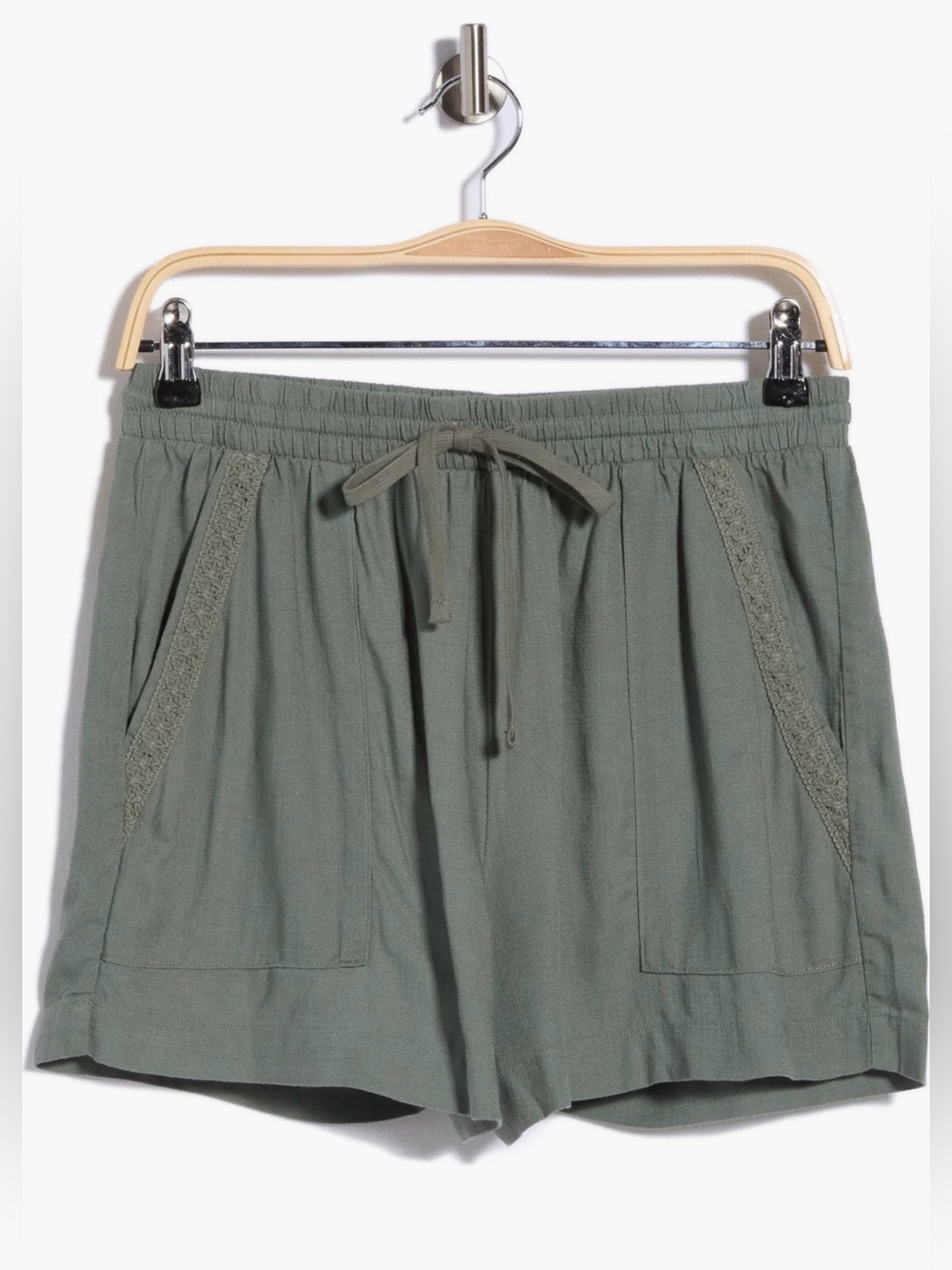 Splendid Women’s Marseilles Olive Lace Trim Shorts - Size M - NWT